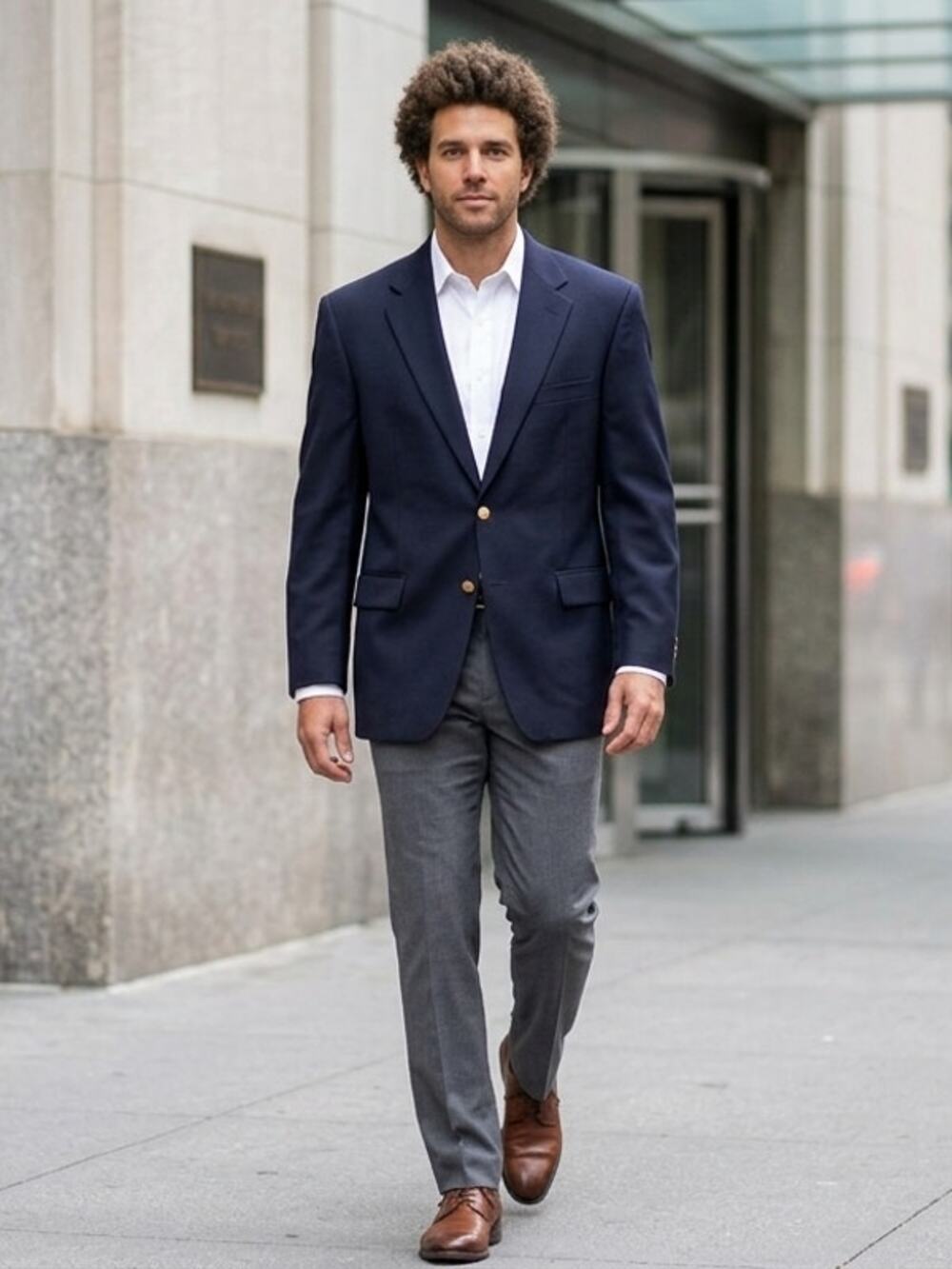 Hart Schaffner Marx For Dillards Chicago Fit 100% Wool Blue Blazer Size 42S